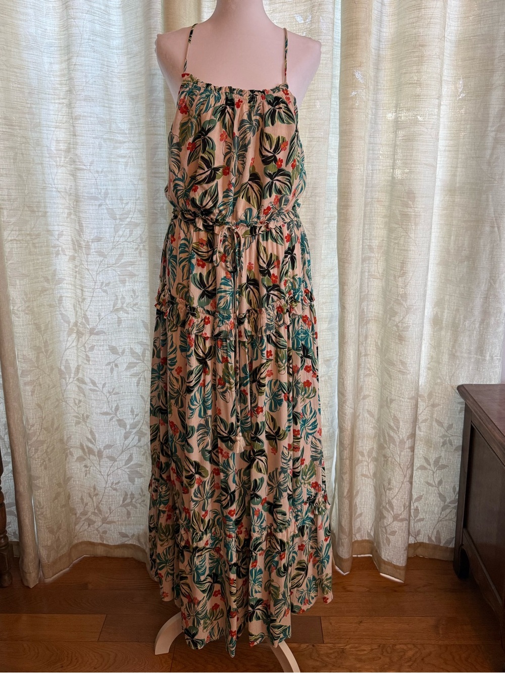 Lost + Wanter Tropical Open Back Maxi Sundress